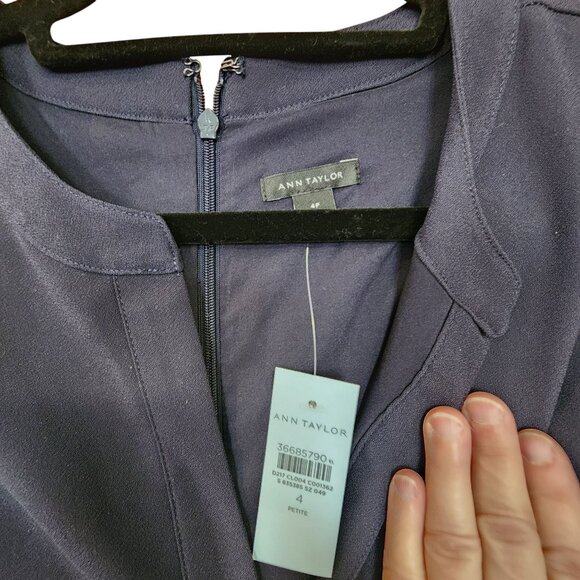 Ann Taylor Split Neck Sleeveless Tie Waist Jumpsuit Womens Size 4 Petite - Picture 6 of 10